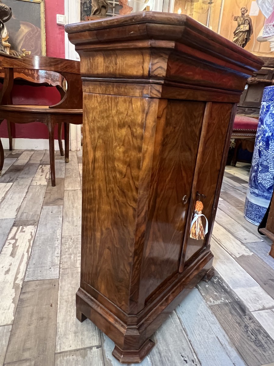 19th-century Doll's Or Master's Cabinet, Louis Philippe Style, Mahogany Veneer, In Very Good Condition-photo-3