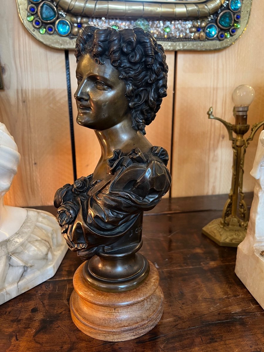 Buste En Bronze De Jean Baptiste Clesinger, La Dame Aux Fleurs -photo-2