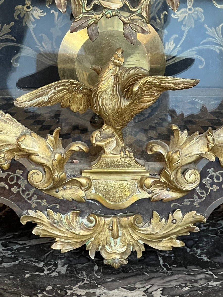 Cartel De Style Louis XIV En Marqueterie Boulle, XIXème Siècle, Napoléon III, 91 cm-photo-4