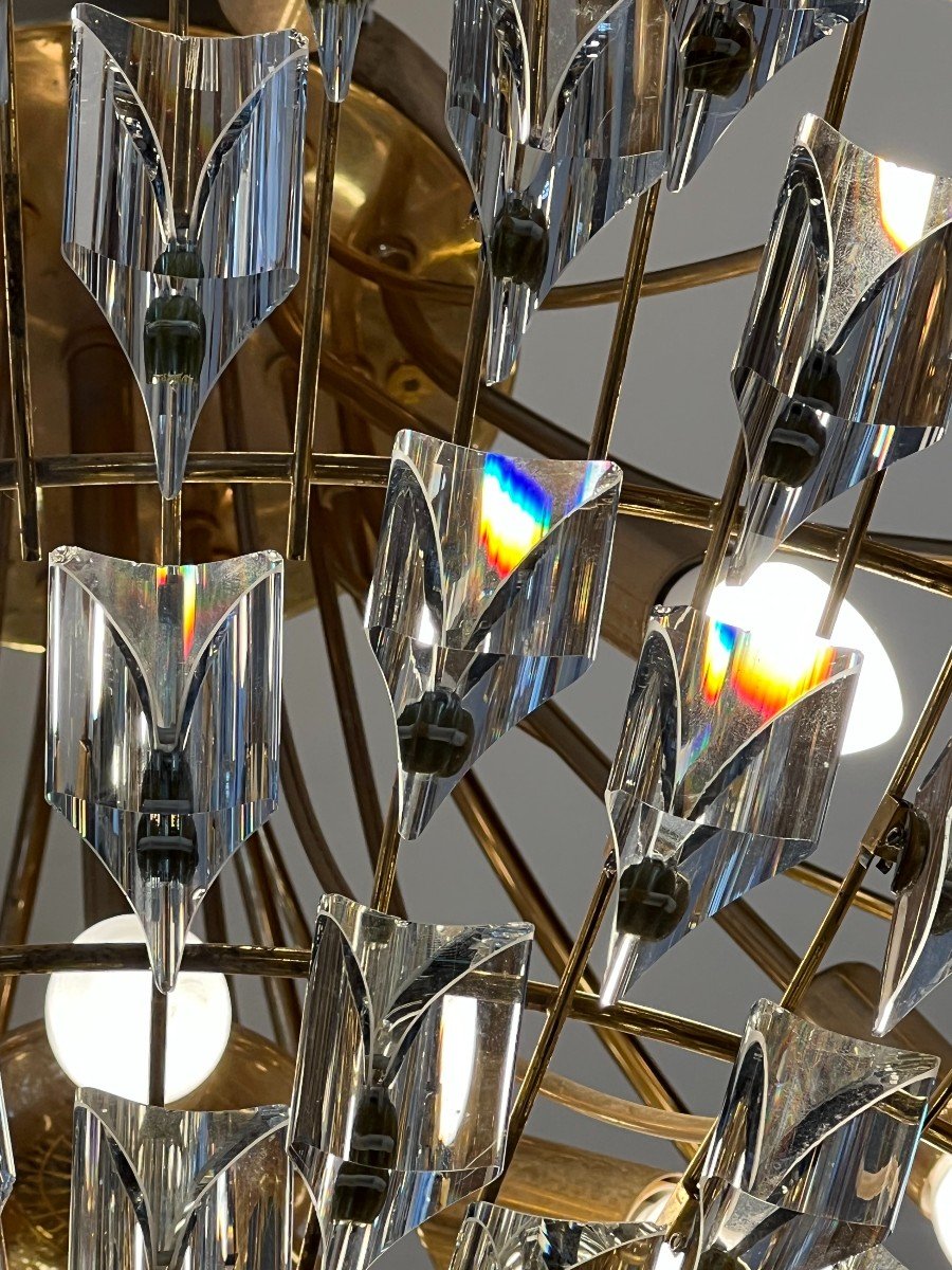 Lustre Suspension Oscar Torlasco Pour Stilkronen? Diamètre 100 Cm, 1970's-photo-3