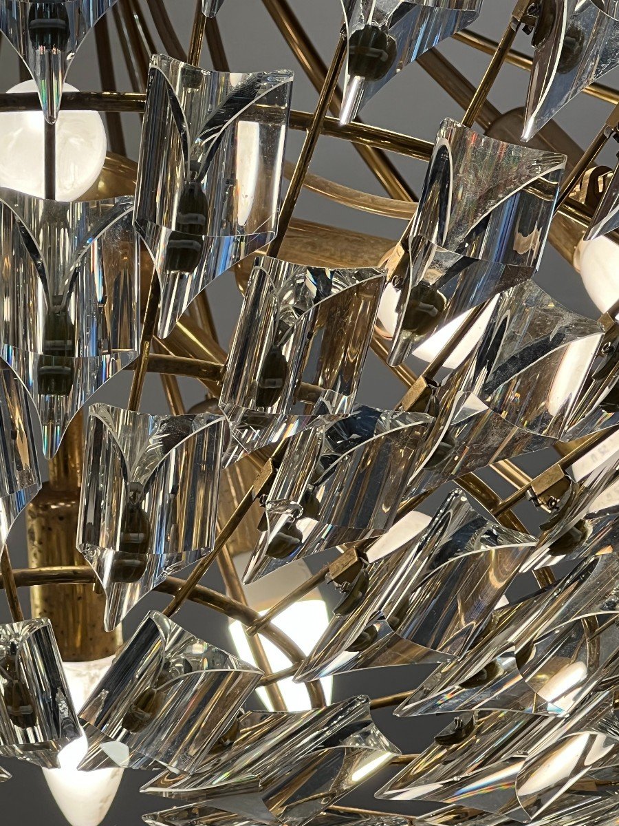 Lustre Suspension Oscar Torlasco Pour Stilkronen? Diamètre 100 Cm, 1970's-photo-4