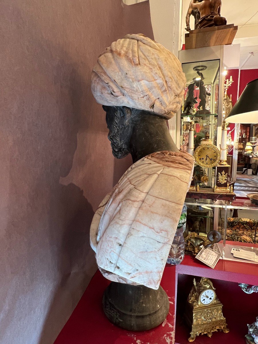 Charles Henri Cordier (1827-1925 ) Statue Marbre Le Cheik Arabe Du Caire -photo-8