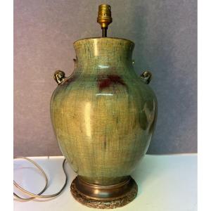 Auguste Delaherche (1857-1940) Beautiful Ceramic Lamp, Very Good Condition