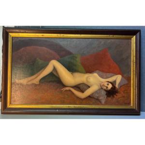 Jean Jannel, Young Naked Woman 1930 Nude, Oil On Canvas