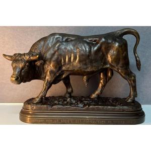 Louis Vidal (the Blind Man) Said Natavel, Large Bronze Sculpture Of A Bull