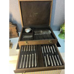 Silver-plated Metal Cutlery Set From Christofle, Marly Model, Near Mint Condition