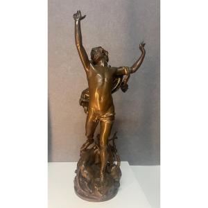 Grand bronze signé Raoul Verlet, artiste français de la fin du XIXe et du début du XXe siècle