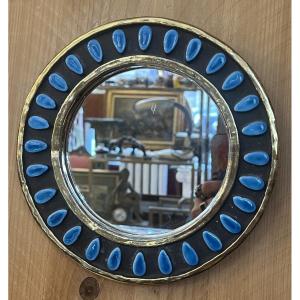 Miroir "Amande" en céramique dorée — Mithé Espelt (22,5 cm)