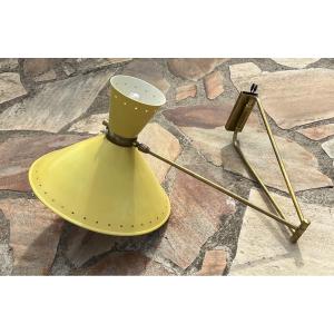 Applique potence Diabolo lunel jaune style René Mathieu Guariche tôle étoiles