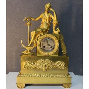 Clock, Allegory Of The Marine, Restoration Period, By The Clockmaker Legras