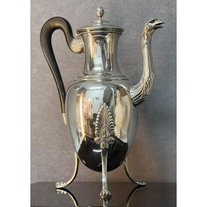 Jean Émile Puiforcat (1897-1945), verseuse en argent massif de style Restauration, 28.5 cm