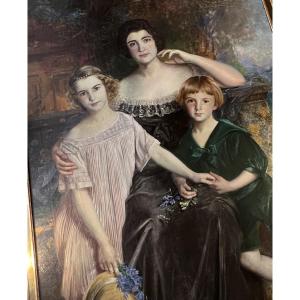 Large Oil-on-canvas Painting Signed By Basile Lemeunier (1852-1922) And Dated 1920.