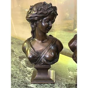 Bacchante – Louis Valentin Elias Robert (19th Century) This Patinated Bronze Sculpture