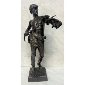 Eugène Marioton (1857–1933), Fascinateur Bronze à patine brune, Fin du XIXe siècle