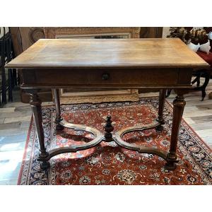 Louis XIII-style Coffee Table Made Of Solid Oak. Regal Elegance And Artisanal Craftsmanship