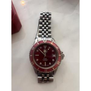 TAG Heuer Professional 1000, Référence 980.913N, Montre de plongée vintage à cadran rouge