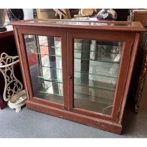19th-century Store Display Case Made Of Painted Solid Oak, 100 X 34 X 90 Cm, Display Case