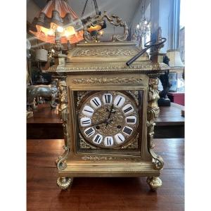 Lerolle Frères, Napoleon III-era Gilded Bronze Table Clock, 19th Century