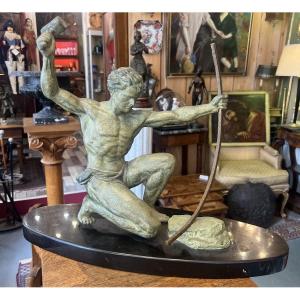 G. Hervor, The Blacksmith. Large Art Deco-era Sculpture, France, Circa 1930.
