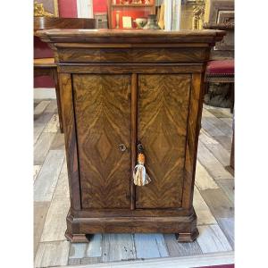 19th-century Doll's Or Master's Cabinet, Louis Philippe Style, Mahogany Veneer, In Very Good Condition