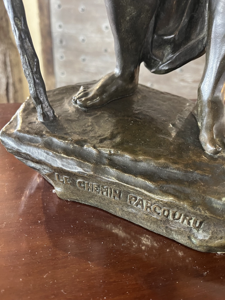 Bronze signé G.Colin Le chemin parcouru -photo-2