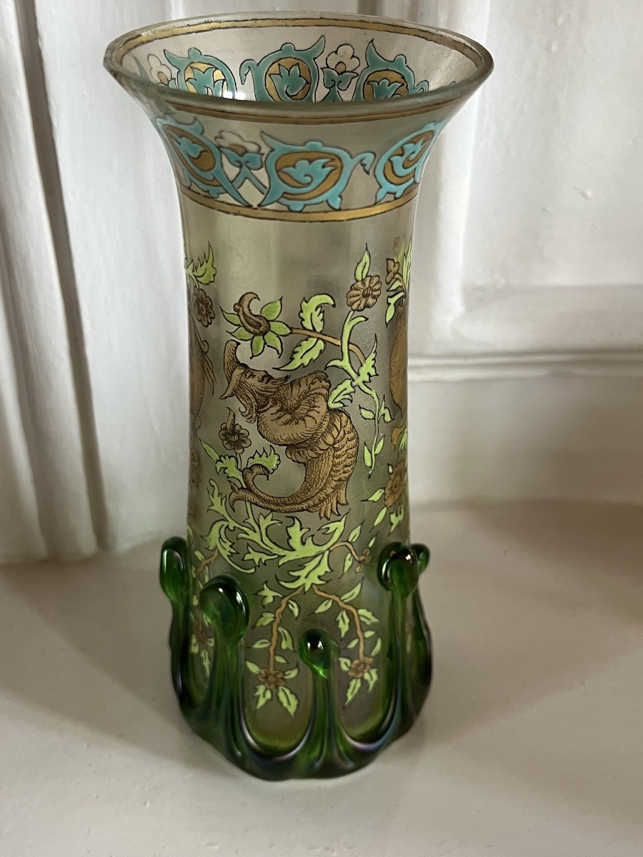 Alphonse Giboin Enameled Vase -photo-3