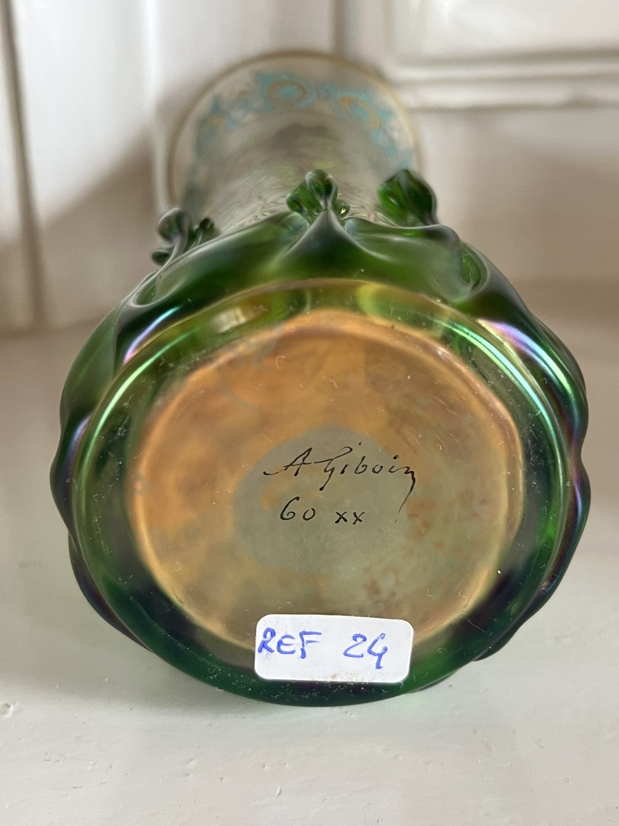 Alphonse Giboin Enameled Vase -photo-6
