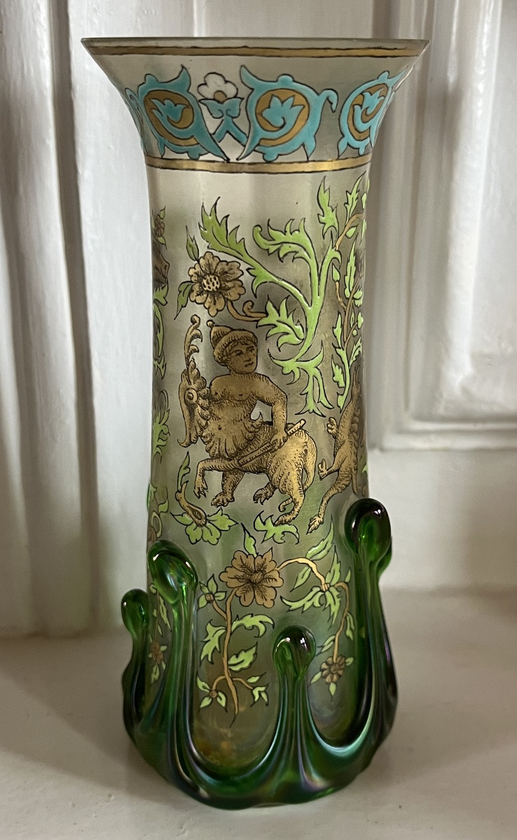 Alphonse Giboin Enameled Vase 