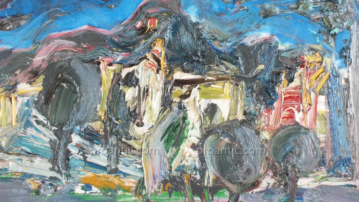 Huile Sur Toile Damiano (1926-2000) Peinture Tableau 100 X 81-photo-3