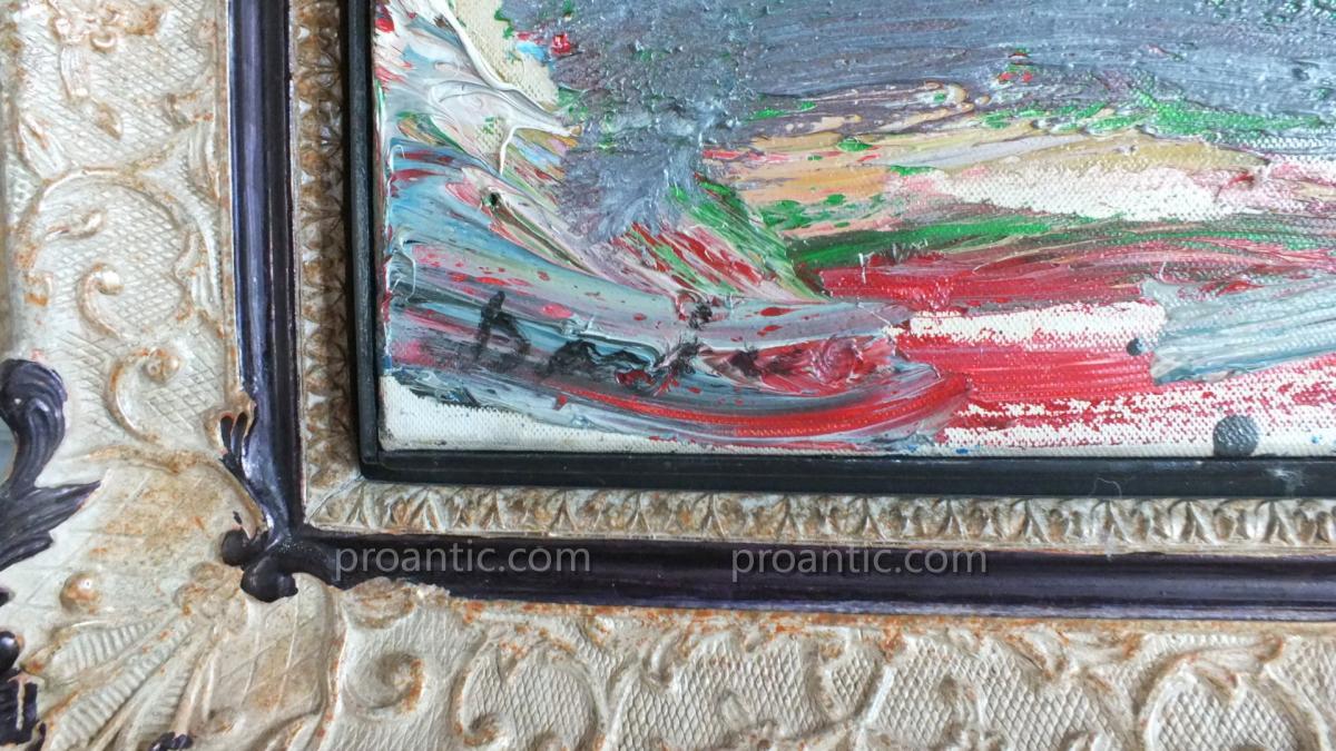 Huile Sur Toile Damiano (1926-2000) Peinture Tableau 100 X 81-photo-2