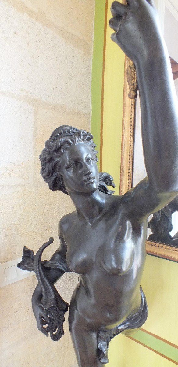 Grands Bronze Torch&egrave;res Herm&egrave;s Et Fortune Jean de Bologne 19eme-photo-4