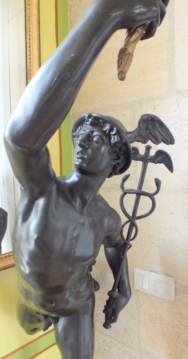 Grands Bronze Torch&egrave;res Herm&egrave;s Et Fortune Jean de Bologne 19eme-photo-5