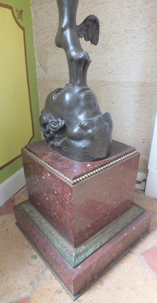 Grands Bronze Torch&egrave;res Herm&egrave;s Et Fortune Jean de Bologne 19eme-photo-6