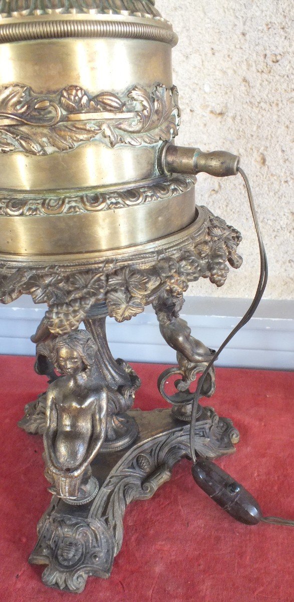 Bronze Lamp System Late 19th Dubernat Bordeaux-photo-3