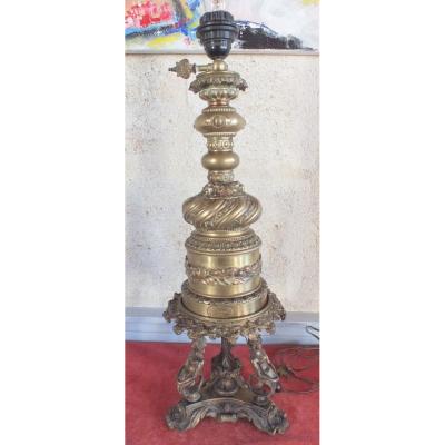 Bronze Lamp System Late 19th Dubernat Bordeaux