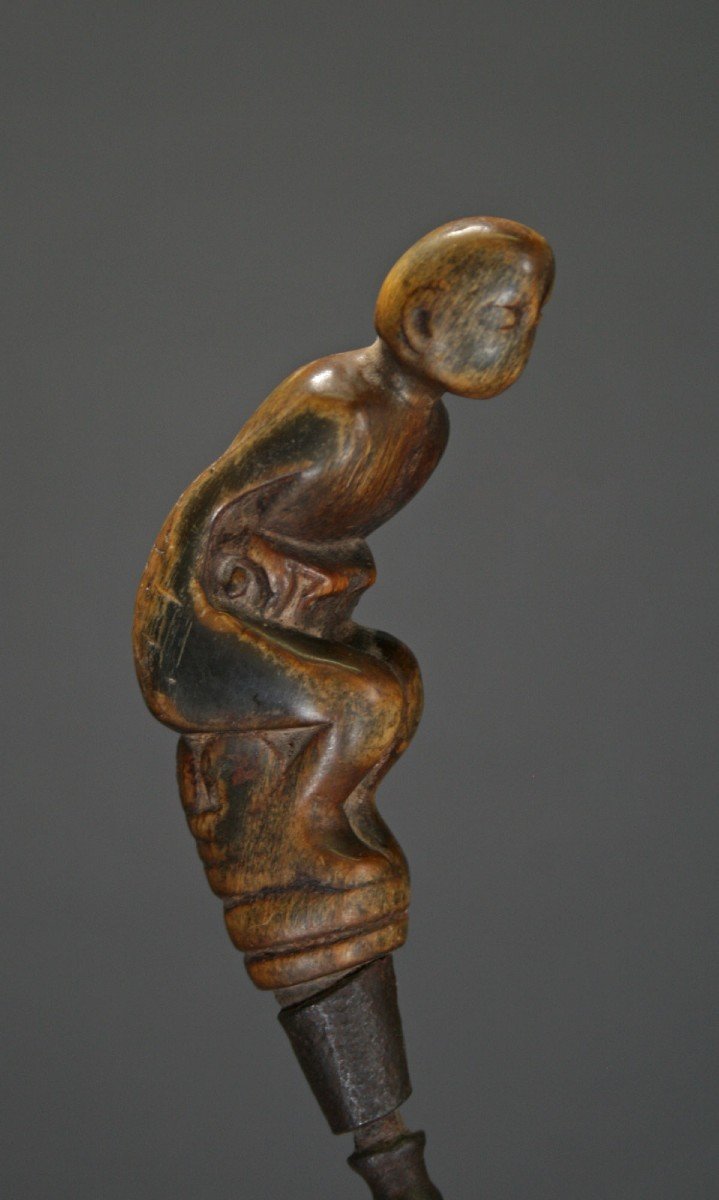 Ancienne Spatule En Chaux Sasak Lombok Indonésie Corne Sculptée betel-photo-1
