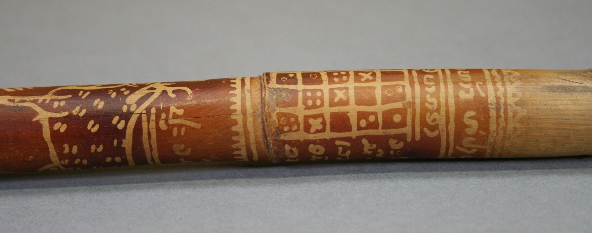Antique Silver & Bamboo Baton  Stick Cane From Royal Luang Prabang Laos Elephants-photo-4