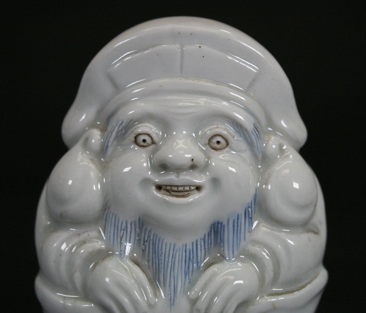 Ancienne Porcelaine Japonaise Hirado Ebisu Dieu De La Bonne Chance Et  Pêcheurs Okimono Meiji-photo-1