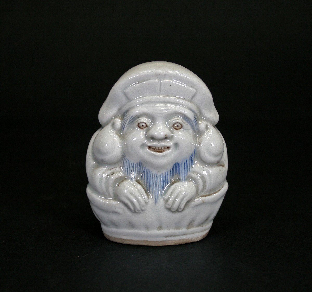 Ancienne Porcelaine Japonaise Hirado Ebisu Dieu De La Bonne Chance Et  Pêcheurs Okimono Meiji