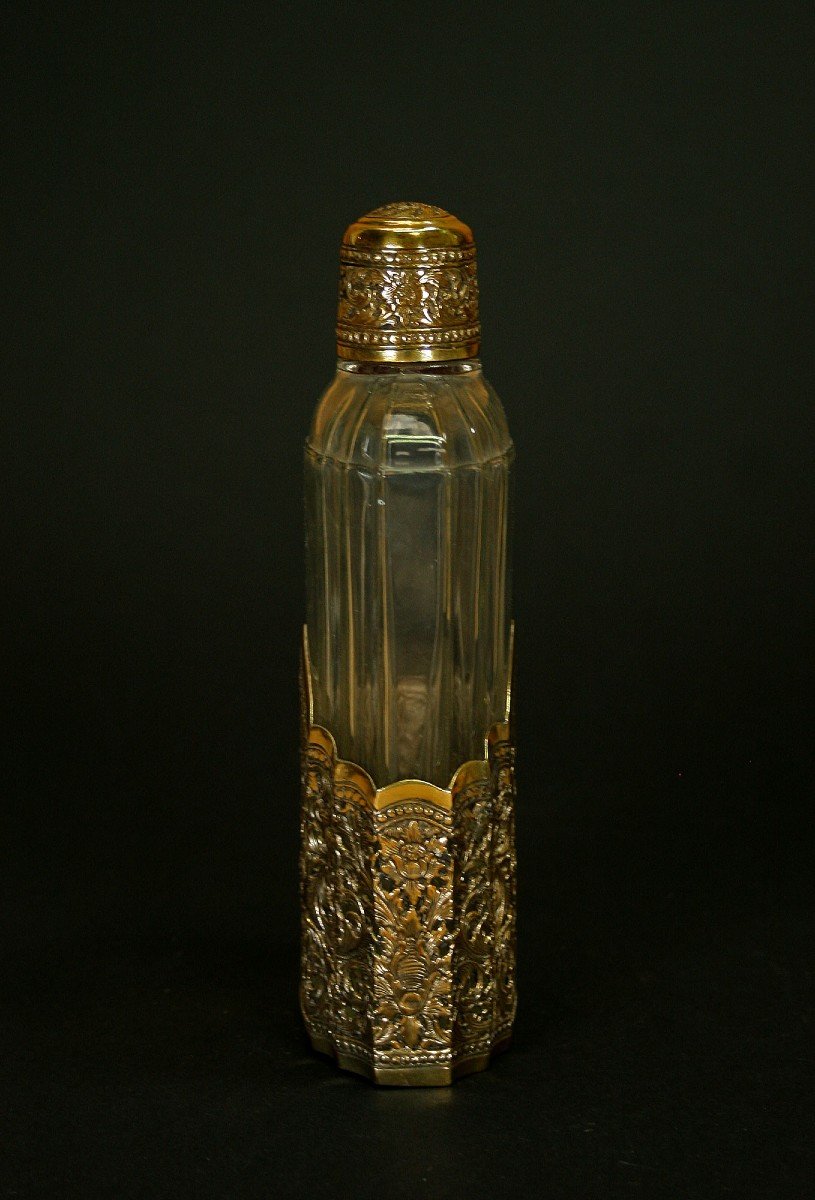 Ancien Flacon De Parfum Coty En Argent Massif Doré Vermeil Cambodgien-photo-3