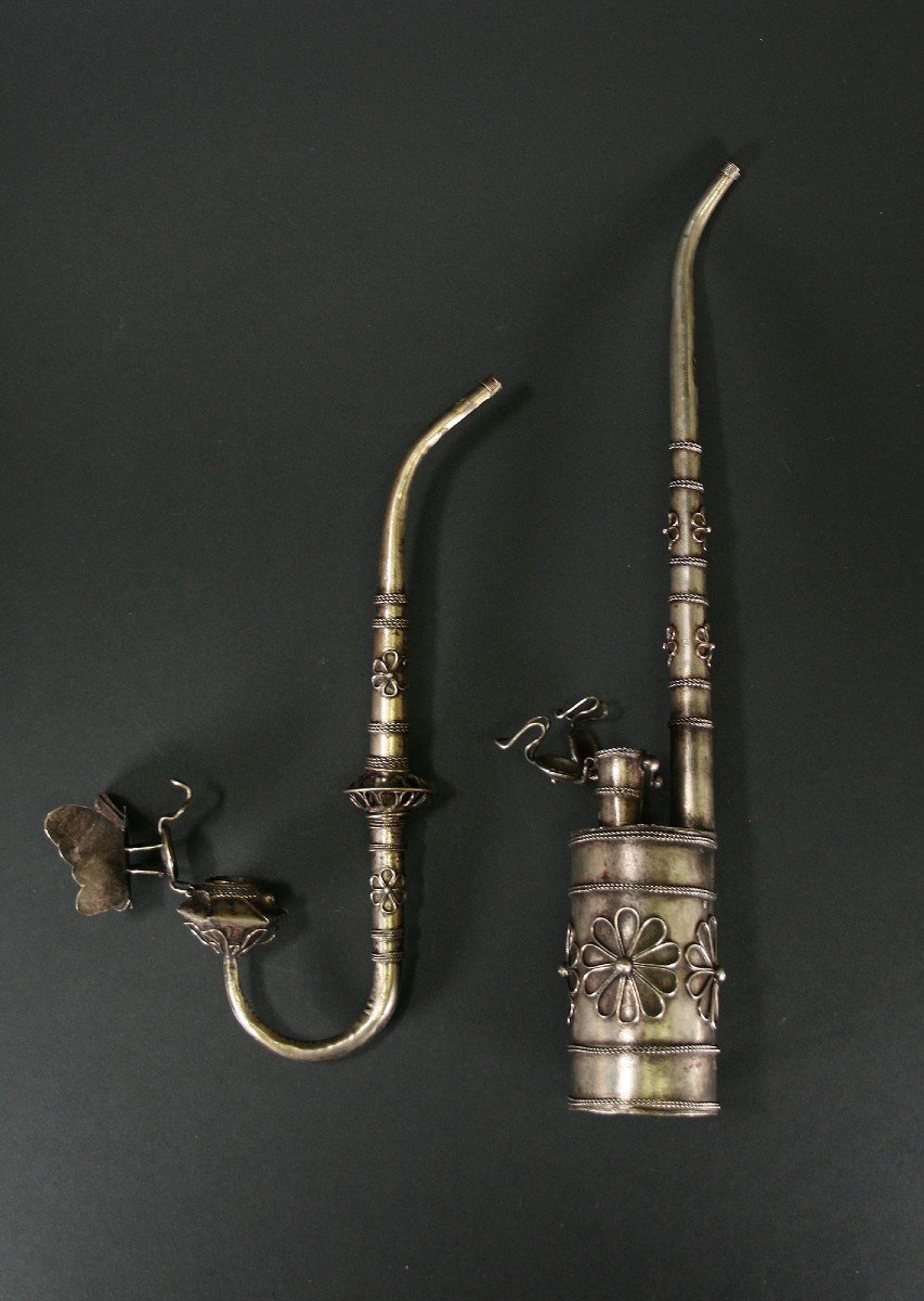 Deux Pipes à Opium Vintage asiatique