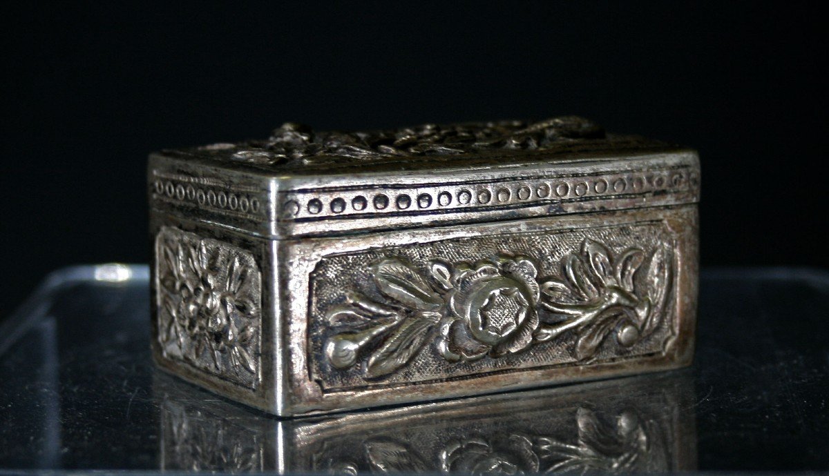 Argent Massif Chinois Antique Tabatière-photo-4