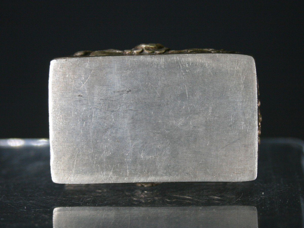 Argent Massif Chinois Antique Tabatière-photo-1