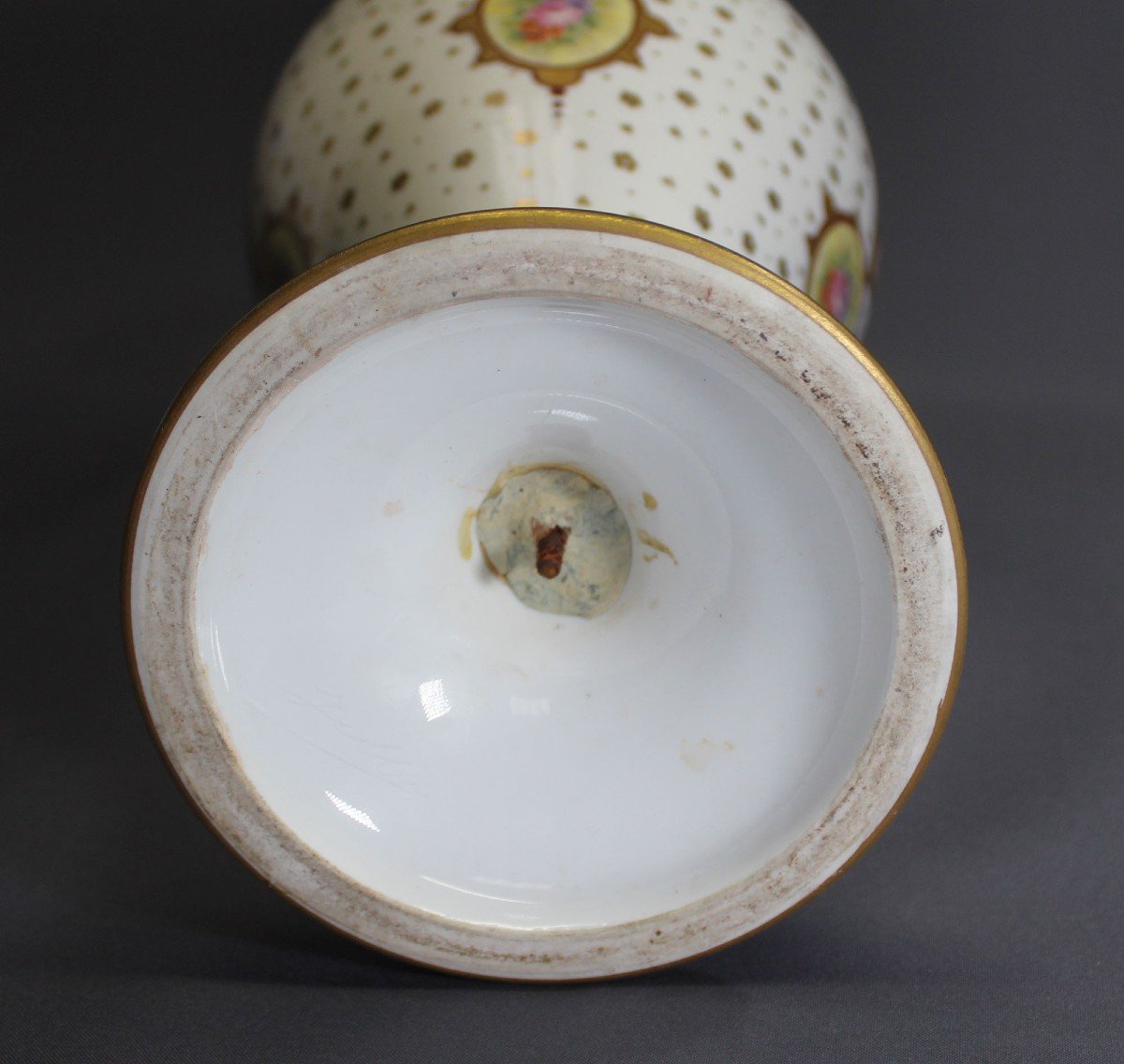 Très Grand Vase En Porcelaine Marché Turc Ottoman Peint à La Main Signé 19ème Siècle-photo-5