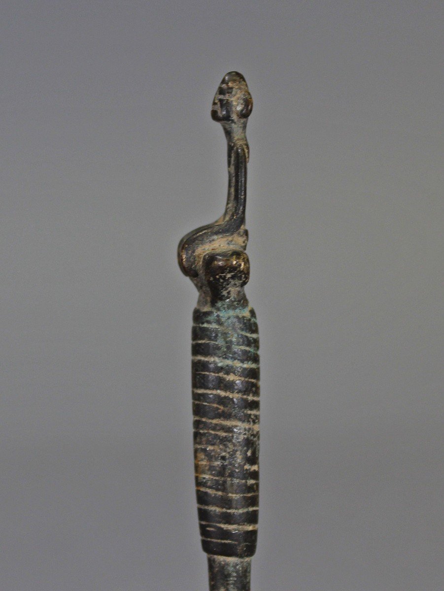 Mali Dogon épingle à Cheveux En Bronze Antique Art Africain-photo-4