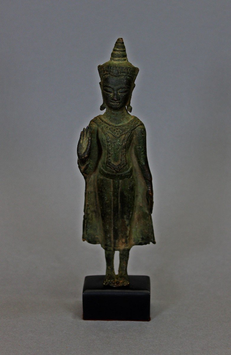 Antique Thai Bronze Buddha, Ayutthaya Period 16th / 17th Century