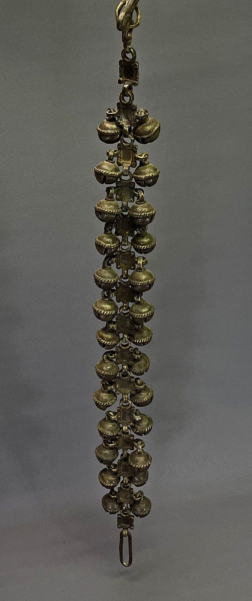 Long Chain Of Bronze Or Brass Bells Antique Indian  ? Tibet ?