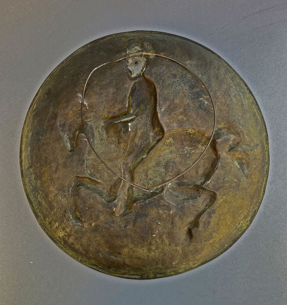 Chevalier En Armure à Cheval Grande Plaque En Bronze Musée De Cluny-photo-2