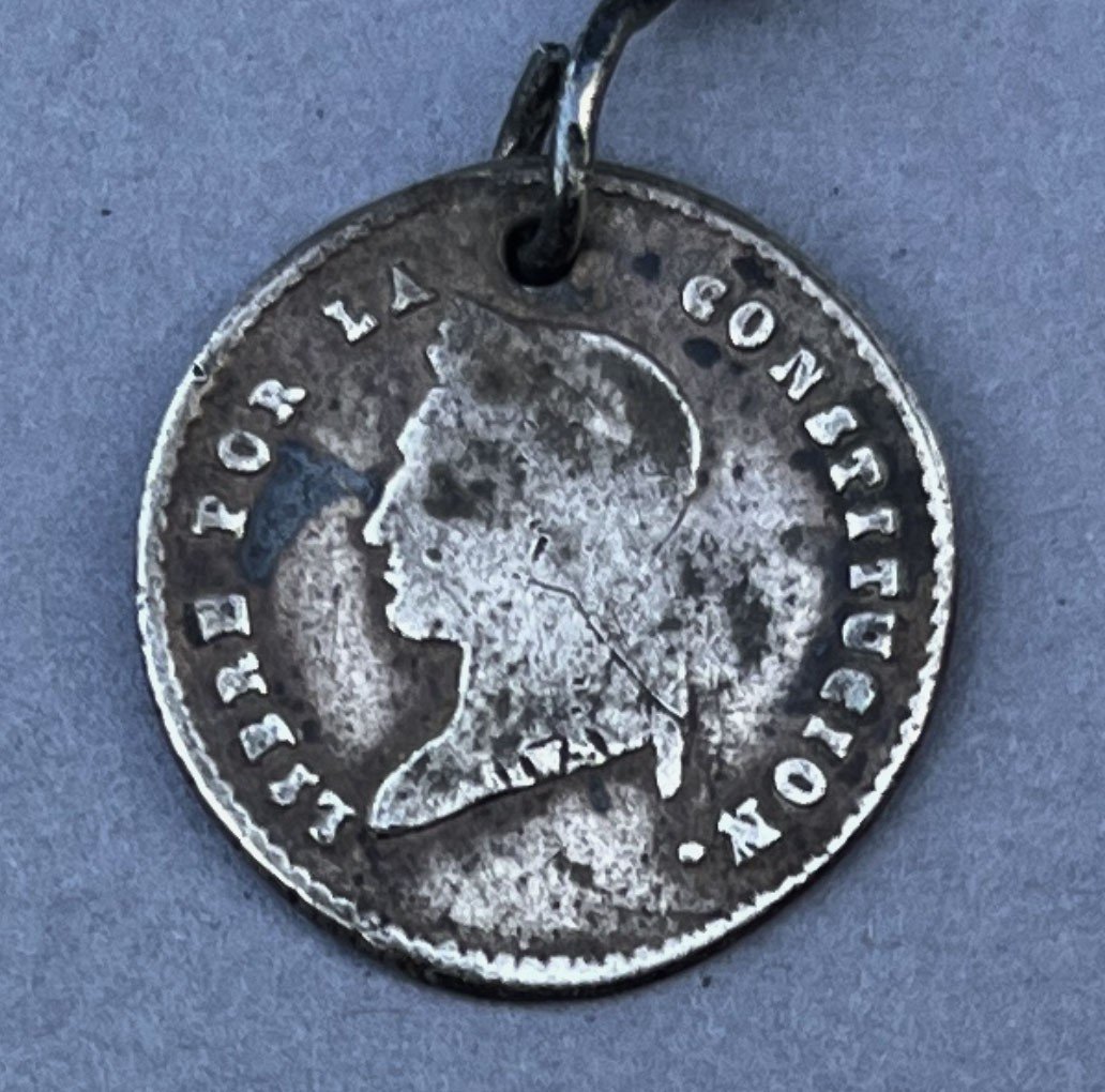 Antique Bolivian Silver Cape Pin South American Colonial Spanish Tupo-photo-1