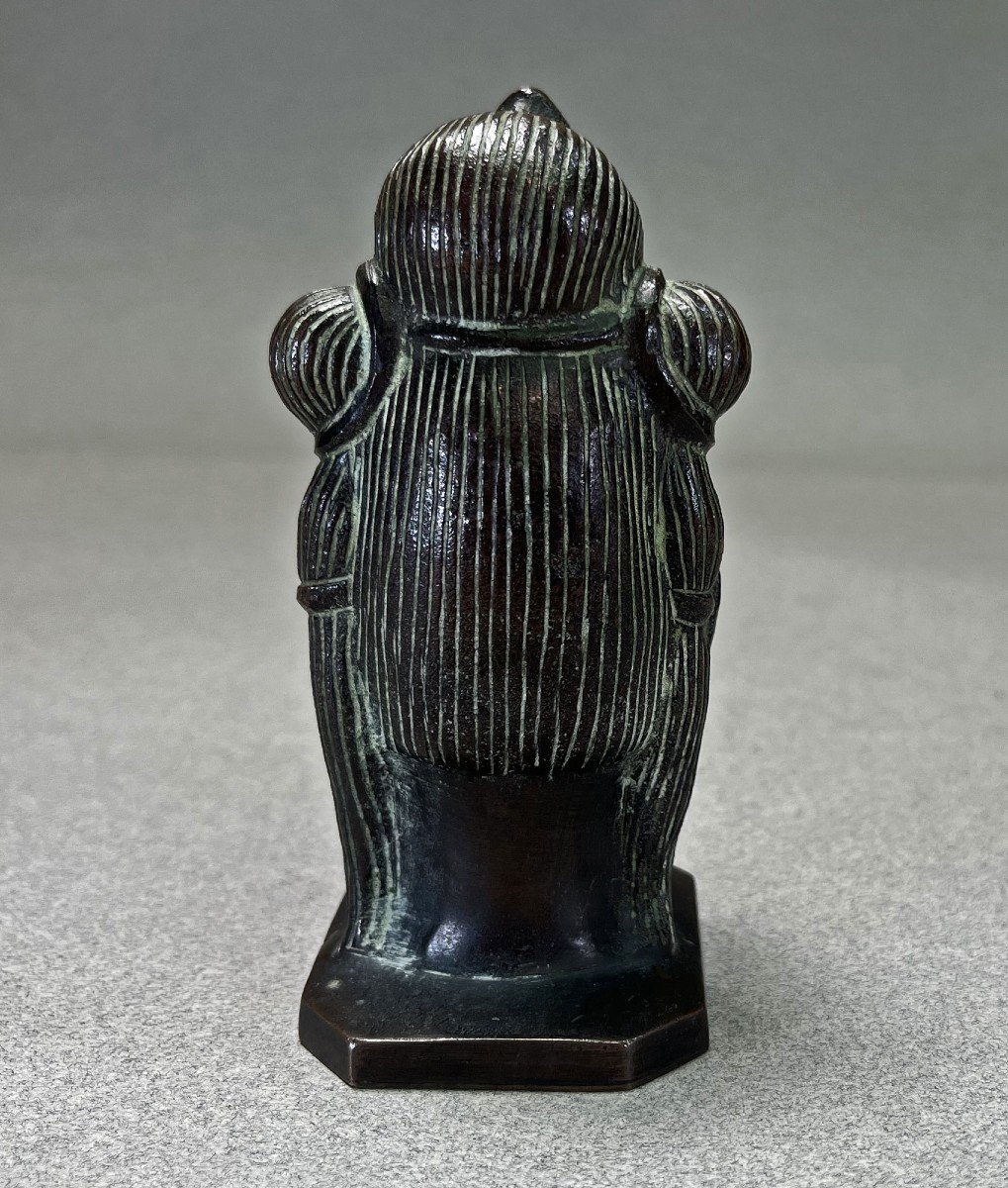 Petite Tête De Femme En Bronze Vietnam Indochine-photo-4
